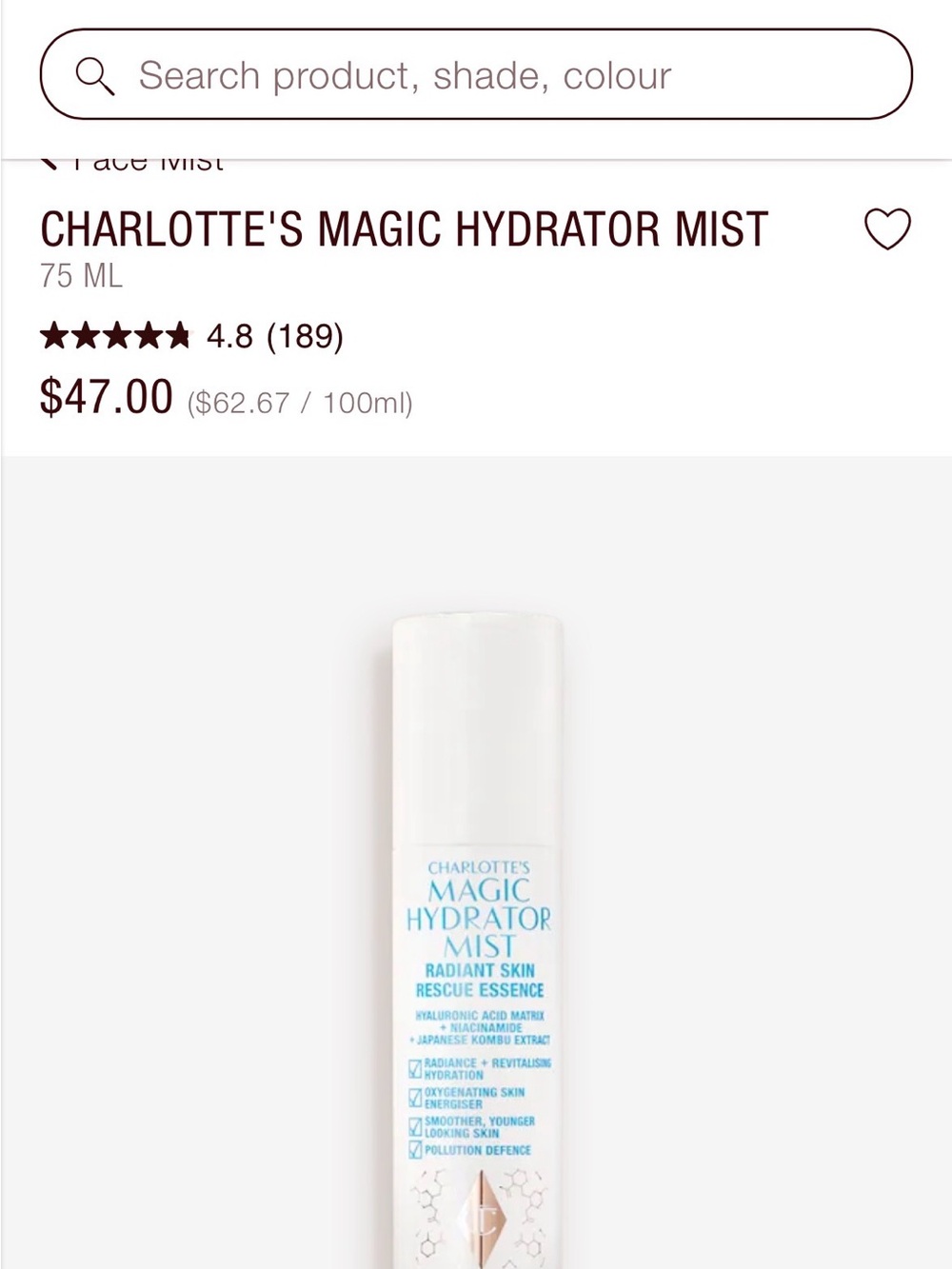 Charlotte Tilbury Magic Hydrator Mist